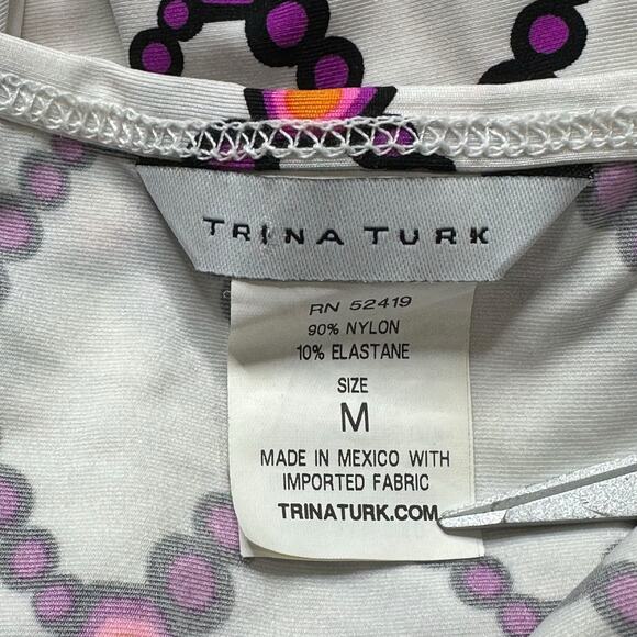 Trina Turk Top Women Medium Kon Tiki Tunic Swim Coverup Beach Pool Boho Colorful - Picture 8 of 11
